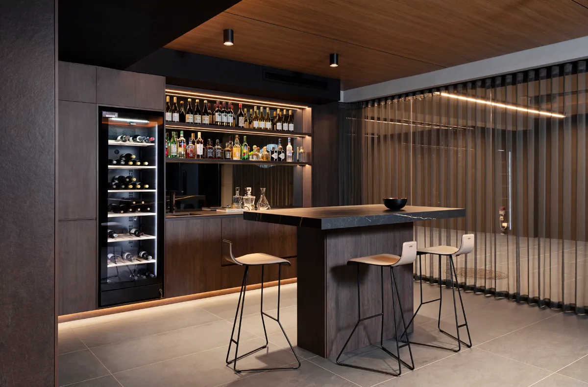 Basement bar design Perth – custom joinery and considered finishes by Collected Interiors